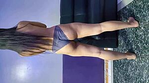 College Girl's Big Natural Tits Bounce In Homemade Workout!