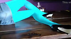 Milf In Pantyhose And Heels On Desk