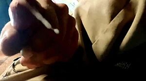 jerking off for my girlfriend, huge load coming