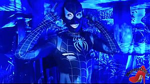 spiderbabe in halloween costume adventure