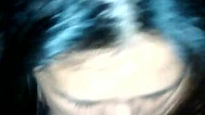 the morena latina is sucking so nicely, her lips wrapped around the cock