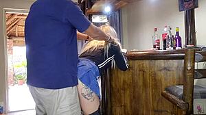 cute blonde cheats with quickie