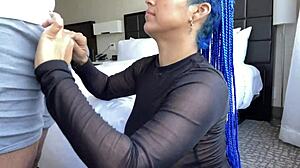 Blue Hair Throatgoat's Sloppy Deepthroat Blowjob