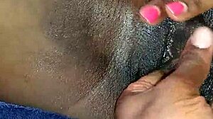 She masturbates in close-up.