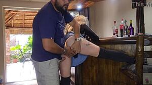 cute blonde cheats with quickie