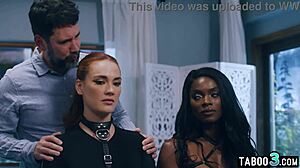 زوجة ميلف مطيعة سيري دال وصديقتها السوداء تخدمان الزوج