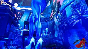 spiderbabe in halloween costume adventure