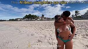 Cassiana sucks huge cock in paradise setting