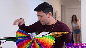 Hot ebony girl gets clothes ripped and fucked