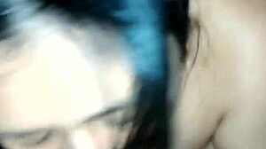 the morena latina is sucking so nicely, her lips wrapped around the cock