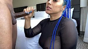 Blue Hair Throatgoat's Sloppy Deepthroat Blowjob