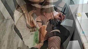 Pov blowjob with busty boss in office