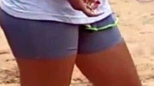 The delicious morena is provoking her audience with her sexy moves.