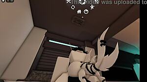 teasing that shark slut with big tits and ass in roblox condo. she begs for more fucking