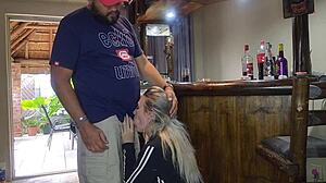 cute blonde cheats with quickie