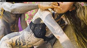Tattoed Couple Hard Fucking Anal Play