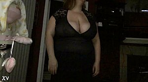 what the wife wears to seduce with her 42f natural big tits.