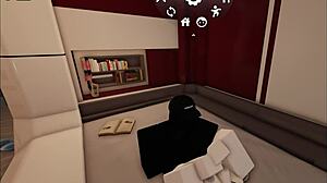 teasing that shark slut with big tits and ass in roblox condo. she begs for more fucking