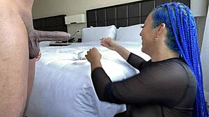 Blue Hair Throatgoat's Sloppy Deepthroat Blowjob
