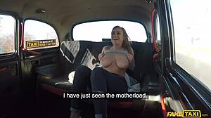 Josephine Jackson flashes tits in fake taxi