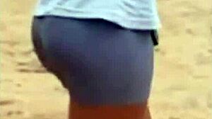 The delicious morena is provoking her audience with her sexy moves.