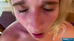 Blondie lolipop has her facial done by hunk mark pirson.