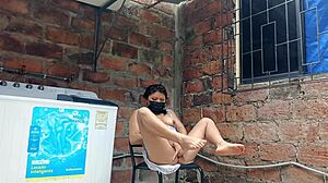 Emotional Encounter with Slutty Neighbor Flashing Pussy in the Yard