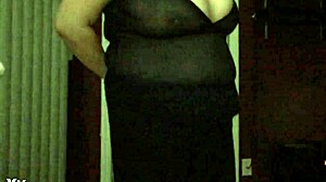 what the wife wears to seduce with her 42f natural big tits.