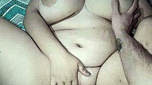 Huge boobs stepsister jerks me off - we end up fucking really hard