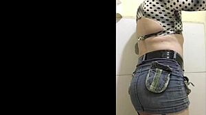 Transsexual In Bathroom Lingerie