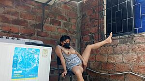 Emotional Encounter with Slutty Neighbor Flashing Pussy in the Yard