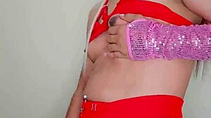 Transsexual with pink and delicious cock.