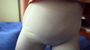 i touched my step sister's wet pussy in leggings then fucked her