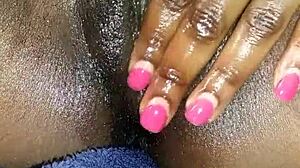 She masturbates in close-up.