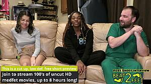 Foot friends forever with aria nicole and giggles, showing off their long hair and tattoos backstage.