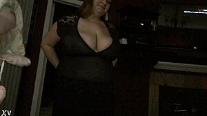 what the wife wears to seduce with her 42f natural big tits.