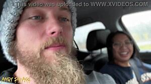 backseat car anal and throat fucking with creampie 😈