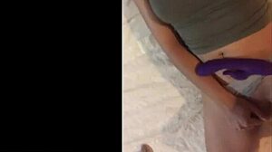 Beautiful latina masturbates with dildo at home