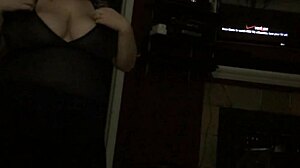 what the wife wears to seduce with her 42f natural big tits.