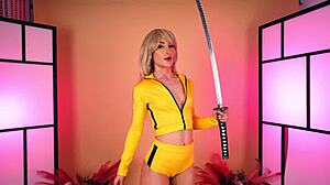 Hannahjames710 tries sexy bunny cheerleader cosplay 😍