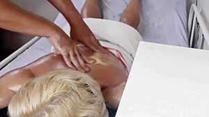 Wife bent over at massage parlor