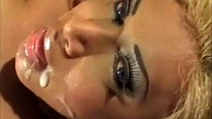 Shemale Ejaculates on Her Own Face