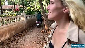 Blondie lolipop has her facial done by hunk mark pirson.