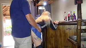 cute blonde cheats with quickie