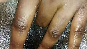 She masturbates in close-up.