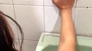 Tight Ass Fucked Roughly in Bathroom.