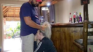 cute blonde cheats with quickie