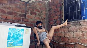 Emotional Encounter with Slutty Neighbor Flashing Pussy in the Yard