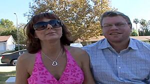 Mature wife with big tits cuckolded in stockings