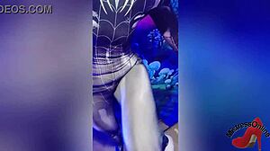 spiderbabe in halloween costume adventure